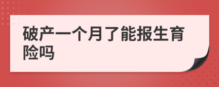 破产一个月了能报生育险吗