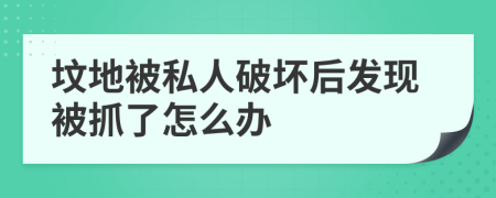 坟地被私人破坏后发现被抓了怎么办