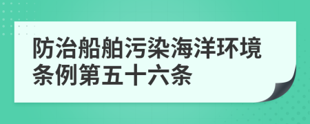 防治船舶污染海洋环境条例第五十六条