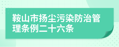 鞍山市扬尘污染防治管理条例二十六条