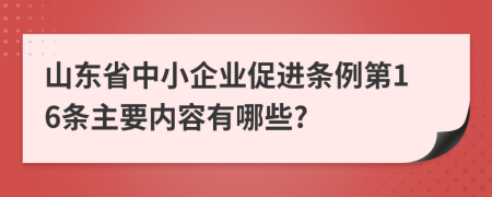 山东省中小企业促进条例第16条主要内容有哪些?