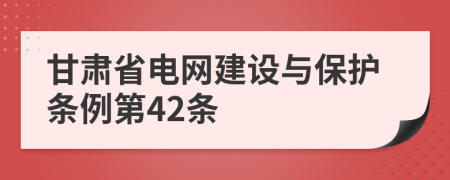 甘肃省电网建设与保护条例第42条