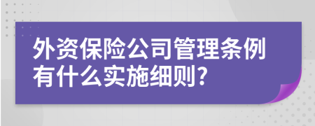 外资保险公司管理条例有什么实施细则?