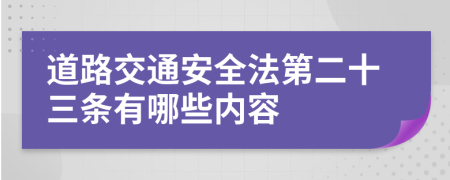 道路交通安全法第二十三条有哪些内容