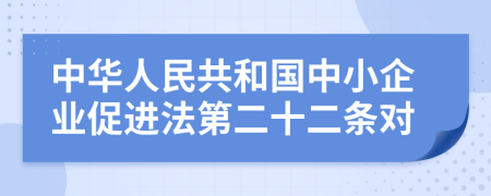 中华人民共和国中小企业促进法第二十二条对