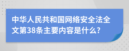 中华人民共和国网络安全法全文第38条主要内容是什么?