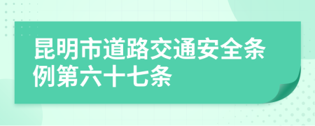 昆明市道路交通安全条例第六十七条