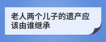 老人两个儿子的遗产应该由谁继承