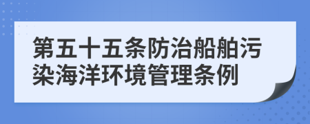 第五十五条防治船舶污染海洋环境管理条例