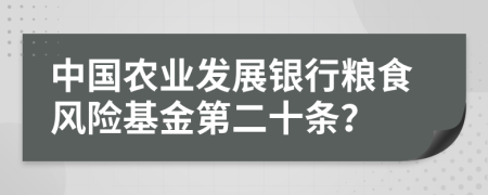 中国农业发展银行粮食风险基金第二十条？
