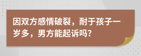 因双方感情破裂，耐于孩子一岁多，男方能起诉吗？