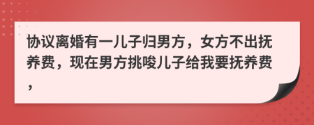 协议离婚有一儿子归男方，女方不出抚养费，现在男方挑唆儿子给我要抚养费，