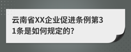 云南省XX企业促进条例第31条是如何规定的?