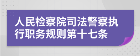 人民检察院司法警察执行职务规则第十七条