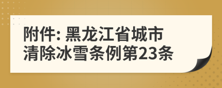 附件: 黑龙江省城市清除冰雪条例第23条