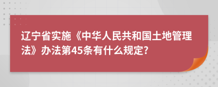 辽宁省实施《中华人民共和国土地管理法》办法第45条有什么规定?