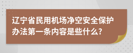辽宁省民用机场净空安全保护办法第一条内容是些什么?