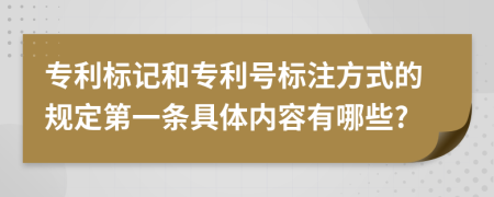 专利标记和专利号标注方式的规定第一条具体内容有哪些?