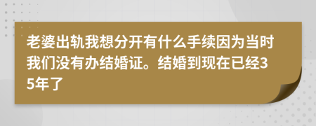 老婆出轨我想分开有什么手续因为当时我们没有办结婚证。结婚到现在已经35年了