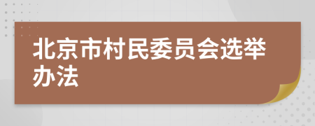 北京市村民委员会选举办法