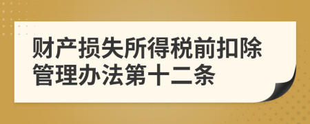 财产损失所得税前扣除管理办法第十二条