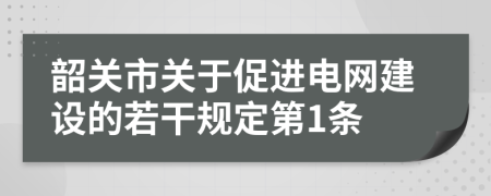 韶关市关于促进电网建设的若干规定第1条