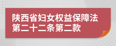 陕西省妇女权益保障法第二十二条第二款