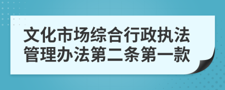 文化市场综合行政执法管理办法第二条第一款