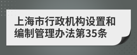 上海市行政机构设置和编制管理办法第35条