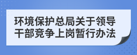 环境保护总局关于领导干部竞争上岗暂行办法