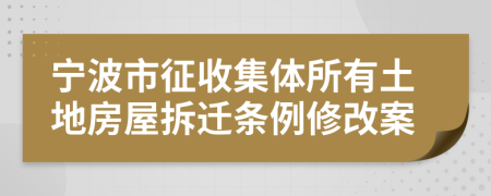 宁波市征收集体所有土地房屋拆迁条例修改案