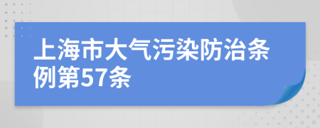 上海市大气污染防治条例第57条