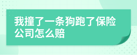 我撞了一条狗跑了保险公司怎么赔