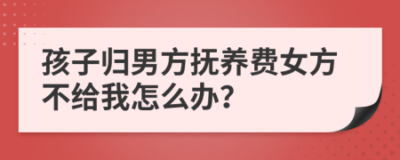 孩子归男方抚养费女方不给我怎么办？