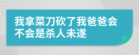 我拿菜刀砍了我爸爸会不会是杀人未遂