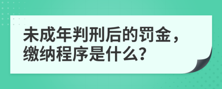 未成年判刑后的罚金，缴纳程序是什么？