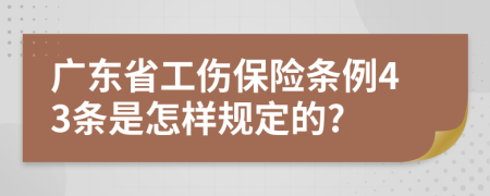 广东省工伤保险条例43条是怎样规定的?