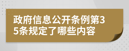 政府信息公开条例第35条规定了哪些内容