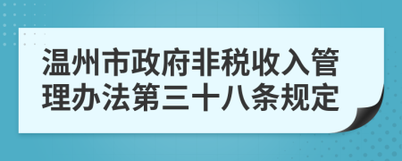 温州市政府非税收入管理办法第三十八条规定