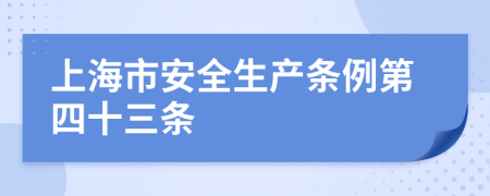 上海市安全生产条例第四十三条