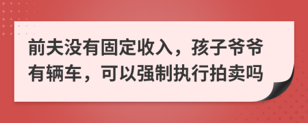 前夫没有固定收入，孩子爷爷有辆车，可以强制执行拍卖吗