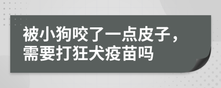 被小狗咬了一点皮子，需要打狂犬疫苗吗