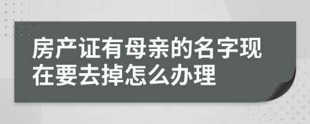 房产证有母亲的名字现在要去掉怎么办理