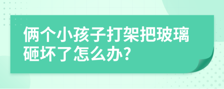 俩个小孩子打架把玻璃砸坏了怎么办?