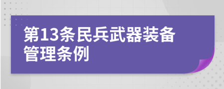 第13条民兵武器装备管理条例