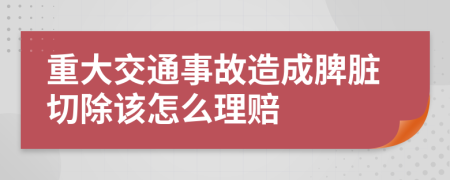 重大交通事故造成脾脏切除该怎么理赔