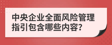 中央企业全面风险管理指引包含哪些内容？