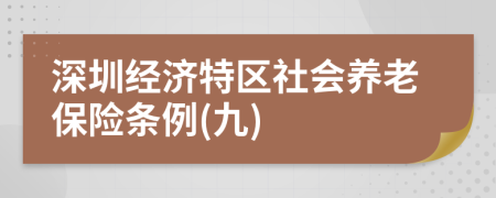 深圳经济特区社会养老保险条例(九)