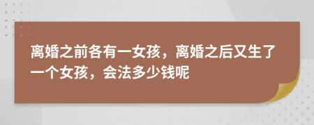 离婚之前各有一女孩，离婚之后又生了一个女孩，会法多少钱呢