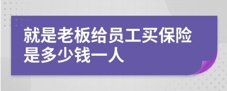 就是老板给员工买保险是多少钱一人